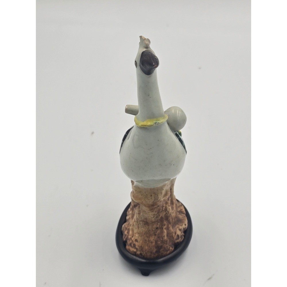 Vintage 1970s Chinese Famille Rose Porcelain Stork Figurine Bird with Box #120 - Picture 4 of 14